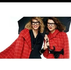 VGUC CAbi Red & Pink Sloan Pea Coat